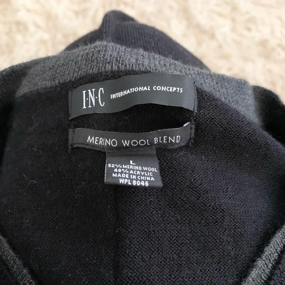 INC International Concepts | Black V-Neck Wool Blend Sweater XL - Picture 6 of 10
